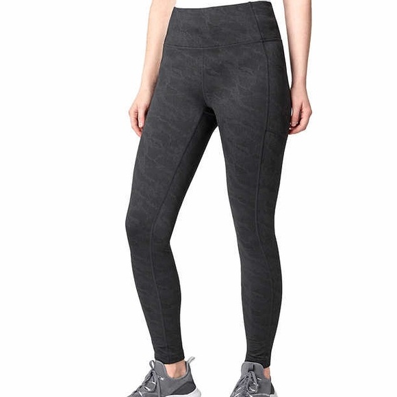 Mondetta Brushed Jacquard Black High Waist Legging with Pockets - Picture 7 of 7